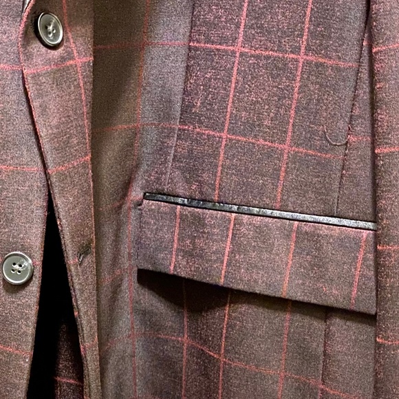 NEW INC International Concepts Men's Blazer Red Check 3XLT Big and Tall - Picture 10 of 15